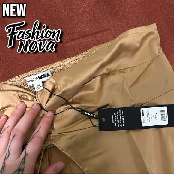 New Fashion nova When The Party's Over Satin Tube Top - Taupe - Medium - Picture 9 of 9